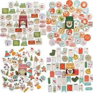 NLR Christmas Ornaments Stickers | 183 pcs of 84 Different Designs | for Xmas Holiday Decoration & Envelop Seals