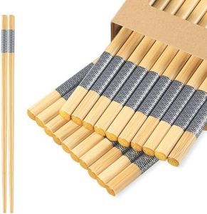 LOROTOCO Bamboo Chopsticks Reusable 20Pairs | Eating | Non slip | Chinese -（9.45in）
