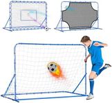 6X4FT Three Mode Soccer Goal & Rebounder Net & Target Net,Four Targets for Precise Training,Tough-Built for Intense Shots,Quick-Switch Angle Soccer Training for Control/Passing Practice for Kids Teen