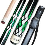 Tai ba cues Pool Cue Pool Stick with Case, 13mm Tip, 58", Hardwood Canadian Maple Professional Billiard Stick 19,20,31 Oz (Selectable)-Blue, Red, Green Pool Cue Stick