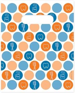 Dental Dots Dental Giveaway Bags, 8" x 10", 100 Pack