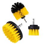 Epsilon 3 Pcs Drill Brush Attachment Set for Bathroom Tiles Cleaning Universal Drill Brushes Power Scrubber for Grouting Floor Car Rim Cleaner Bathtub Easy Cleaner Bathroom Accessories (It's Yellow)