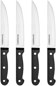 Farberware 4pc Full Tang Triple Riveted Steak Knife Set, Black