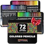 HIPPIE CRAFTER Color Pencils 72 Colored Pencils for Adult Coloring Books Artists Set Professional Premium Soft Pencil Colors for Drawing Sketch Books Art Supplies Artist Kid Beginner Sketching