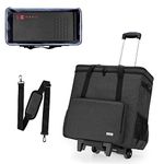 CURMIO Rolling Desktop Computer Carrying Case with Wheels, Double Layers Computer Tower Travel Bag with Detachable Dolly for PC Chassis, Keyboard and Mouse, Black (Bag Only, Patent Pending)