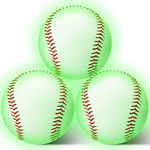 3 Pack Glow in The Dark Baseball Light up Baseball Glow Balls for Baseball Games Official Size Baseball Gift for Boys and Girls, Kids, and Baseball Fans Outdoor Activity Baseball Accessories