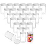 Film Canisters with Caps - 30-Count 35mm Clear Film Canisters, Transparent Storage Containers for Small Accessories