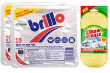 2X Brillo Multi-use Soap Pads (2X 10 Pack)-Household Cleaner - Effective for Cleaning Pots, Pans, Cookers - with Scrubbing Pad