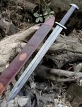 37 Inches Length || Viking Sword || Hand Forged || Damascus Sword || Historical Replica || Damascus Steel || Razor-Sharp Edge || Unique Pattern || Leather Sheath.