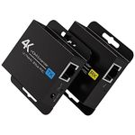 VEDINDUST 4K@30Hz HDMI Extender HDMI Over Ethernet 131FT HDMI Transmitter and Receiver Over Cat5e Cat6 Cat7 RJ45 HDMI to Ethernet Adapter Support 4K1080P HD 3D POC EDID