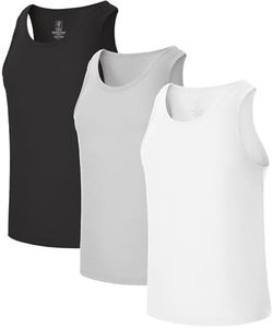 BAMBOO COOL Men's Tank Top Undershirts Moisture Wicking Breathable, Fitted Ruglar Fit T Shirts for Men 3 Pack