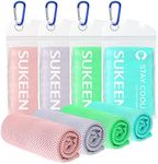 Sukeen Cooling Towel Ice Towel 4Pack (100 x 30cm), Cooling Towel Quick Dry Fitness Towel Gym Towel Golf Towel Yoga Towel Sports Cooling Towels for Neck and Face Cooling Bandana