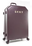 DKNY Unisex-Adult Metal Logo Upright with 8 Spinner Wheels Luggage, Burgundy, 28 Inch Upright, Allure