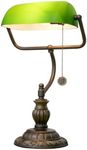 Green Bankers Lamp Vintage Glass Ba