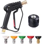 YUET High Pressure Washer Gun Handle with 5 Water Nozzle Tip,Water Wash Cleaner for Car Cleaning Kit(M22 14MM Fitting Hose Connector & 1/4" Bosch Nilfisk Quick Connector) Power Wand 4350 PSI