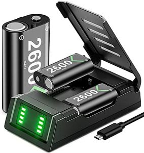 VOYEE Charger for Xbox Controller Battery Pack, 3x2600mAh High Capacity Xbox Rechargeable Battery Pack with Fast Charger Station, Led Indicator, Protective Shell for Xbox One/S/X/Elite/Series X|S