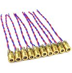 AVS COMPONENTS 5V 650nm 5mW Red Dot Laser Head Red Laser Diode Laser Tube with Leads Head Outer Diameter 6mm 10 Pcs