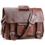 Handmade World Leather Messenger Bags Men Women 18" Mens Briefcase Laptop Bag Best Computer Shoulder Satchel School Distressed Bag (13" X 18")