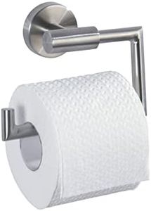 WENKO Toilettenpapierhalter mit Wandmontage ohne Deckel, Toilettenpapier- WC-Rollenhalter aus Edelstahl matt rostfrei, Mod. Bosio