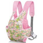 Aolso Baby Doll Carrier, Doll Carrier Soft Cotton, Front and Back Carrying with Adjustable Straps for Baby, 14" to 18" Doll Carrier Seat for Baby Born, Carrier Doll Accessories for Kids (Pink-Flower)