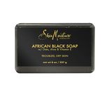 Shea moisture Organic African Black Soap Bar with Shea Butter,8oz (Pack of 1)