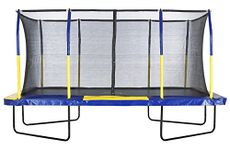 Upper Bounce 9' X 15' Gymnastics Style, Rectangular Trampoline Set with Premium Top-Ring Enclosure System - Blue/Yellow
