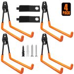 Wallavant Garage Hooks Heavy Duty, 6 Pack Wall Mount Storage Hangers with Extension Cord Holder Organizer, for Power Tool, Garden Tool, Utility, Ladder, Hose and More