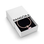 Pandora Moments Women's 14k Rose Gold-Plated Snake Chain Bracelet for Charms, Size 18, With Gift Box