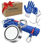 Grtard Fishing Magnet Double Sided, 760LBS Pulling Force Magnet Fishing, Premium Magnet Fishing Kit for Retrieving Items in River, Lake, Beach, Lawn, 2.36inch Diameter