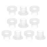 HARFINGTON 10pcs Flanged Sleeve Bearings 6mm Bore 8mm OD 8.1mm Length Nylon Bushings for Shaft, White