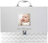 Pearhead Baby Briefcase and Document Organizer, All In One Expanding File Folder, Baby's Paperwork and Records, Newborn Keepsake and Memory Box with Labels, Baby Girl or Baby Boy Gift, Gray Chevron