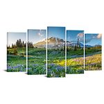 LevvArts- Large Canvas Print Wall Art Mount Rainier National Park at Sunrise Landscape Painting Giclee Print Gallery Wrap Ready to Hang Modern Living Room Decor