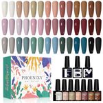 Gel Nail Polish Set - 24pcs 8ml UV Soak-off Gel Polish 21 Colours Gel Nail Varnish Set Base and Top Coat Halloween Nail Gift Set for Women by Phoenixy