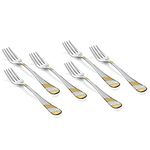 fnS Imperio Dinner Fork 24 Karat Gold Plated, Set of 6 (6 Dinner Fork)