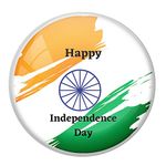 AVI White Pin Badge Happy Independence Day 58mm R8002004