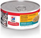 Hill's Science Diet Adult Indoor Cat Savory Chicken Entree Minced Cat Food, 5.5 oz, 24-pack