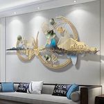 Modern 3D Metal Wall Art Decor 120 x 54 cm / 47.24" x 21.25"Metal Wall Sculpture for Living Room Dining Room Housewarming Gift Home Decor