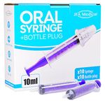 10ml Oral Medicine Syringe and Bottle Plug, Box of 10 - Suitable for Baby, Children, Pets