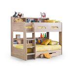 Julian Bowen Bunk Bed, Chipboard, Sonoma Oak, Single