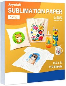 Joyclub Sublimation Paper 8.5x11 Inch 110 Sheets, Fast Dry, High Transfer Rate, Compatible with Sublimation Printers and Sublimation Ink for Blank T-Shirts Mugs Tumblers Tote Bags 120g