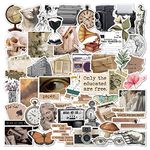 50 Vintage Stickers, Aesthetic Vinyl Retro Stickers for Laptop Scrapbook Notebook Guitar Suitcase Skateboard