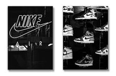 Generic Sneaker Posters (UNFRAMED 12 x 16 Set of 2) Hypebeast Wall Art Shoe Decor Sneakerhead Room Decor Air AJ Teen Boy Room Girl Room Wall Art Prints - Black and White Sneakers