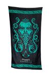 Groovy Uk Assassin’s Creed Eivor Valhalla Bath Towel, 150 cm Length x 75 cm Width, Black