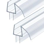 Formiden Shower Door Bottom Seal Strip for 3/8" (10mm) Glass Doors – 2Pcs 39.37"(100cm) Cuttable Waterproof Shower Door Seal Strip, Clear PVC Draft Stopper for Bathroom, Dustproof & Noise Reduction