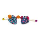 Rosewood Jolly Moggy Patchwork Mice Duo, Cat Toy