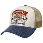 Stetson Gambling Grifter Trucker Cap - Multicolor Patch Snapback - Men - All Seasons Beige One Size