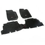 Rugged Ridge Floor Liner Set for Jeep Wrangler JKU | Front & Rear, 3-Piece Set, All-Terrain, Black | 12987.04 | Fits 2007-2018 Jeep Wrangler JKU 4-Door