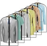 MISSLO All Clear Garment Bags for Hanging Clothes 40" Suit Bags for Closet Storage Plastic Clothes Covers for Shirts, Jackets, Coats, 6 Packs