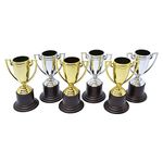 Bristol Novelty GJ444 Winner Trophies Party Accessory Set, Unisex-Adult, Silver/Gold/Black, One Size