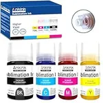 ANKINK Sublimation Ink Autofill Bottles Refill for Epson Ecotank ET-2800 ET-2803 ET-2850 ET-2720 ET-2760 ET-4800 ET-15000 ET-2400 ET-3760 ET-4760 Heat Press Transfer on Mugs T-Shirts ICC-Free